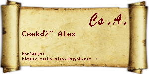 Csekő Alex névjegykártya